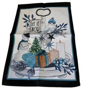 Blue Snowman Christmas Garden Flag Holiday Party Banner Let it Snow Winter Decor